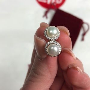 Genuine Pearls Fresh Water Button Stud Earrings